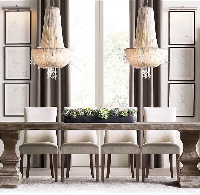 Restoration Hardware Dumont Dining Table Aged Brown Elm 108”