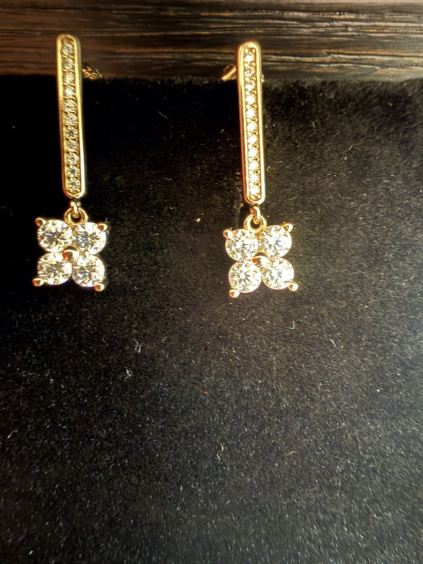 Elegant Moissanite Flower Earrings - 1 Carat, 14k Gold over 925 Sterling Silver