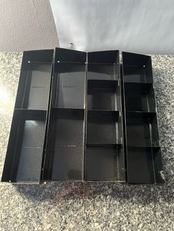 Black Drawer Organizer Trays – Storage Divider Set