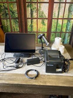 Square register setup and accessories: Barcode scanner and receipt printer