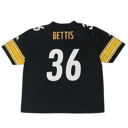 Vintage Adidas Jerome Bettis Pittsburgh Steelers Jersey 2XL XXL Black Yellow Bus