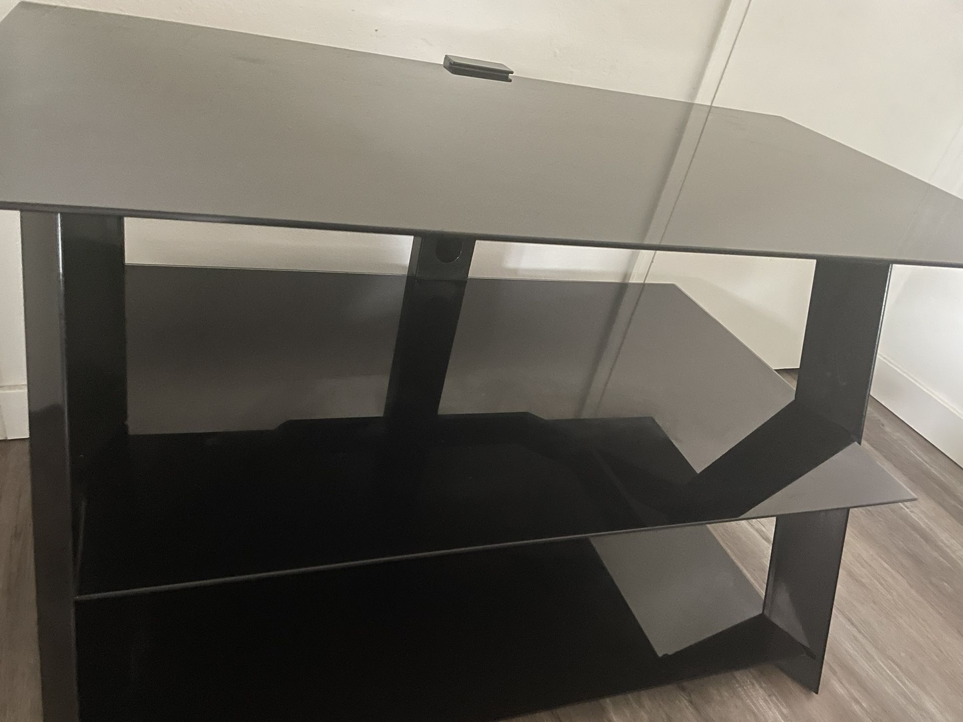 Modern Black Glass TV Stand – Sturdy & Stylish