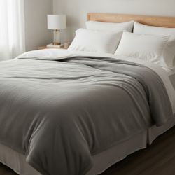 King Size Grey and White Blanket