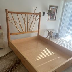 Teak Wood Bed Frame And Headboard 