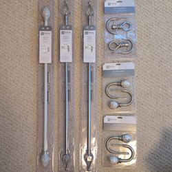 Multiple Curtain Rods & Holdbacks