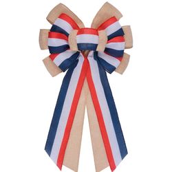 Brand: Boemeyr  Wreath,Patriotic Decor Red White Blue American Flag Tree Topper Bow for Independence Labor Memorial Day Wreath Bow for Front Door Outd