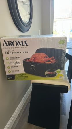 New AROMA 18 Quart Roaster Oven With Lid