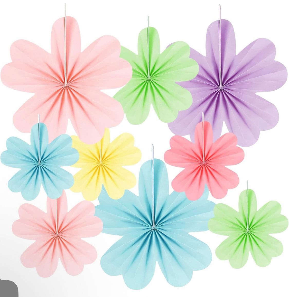 Solsew 36 Pcs Paper Flower Decoration for Wall Paper Flower Fans Bulletin Board Decorations Backdrop Party Decor for Wall