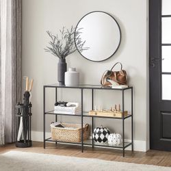 Black Console Table with 3 Shelves