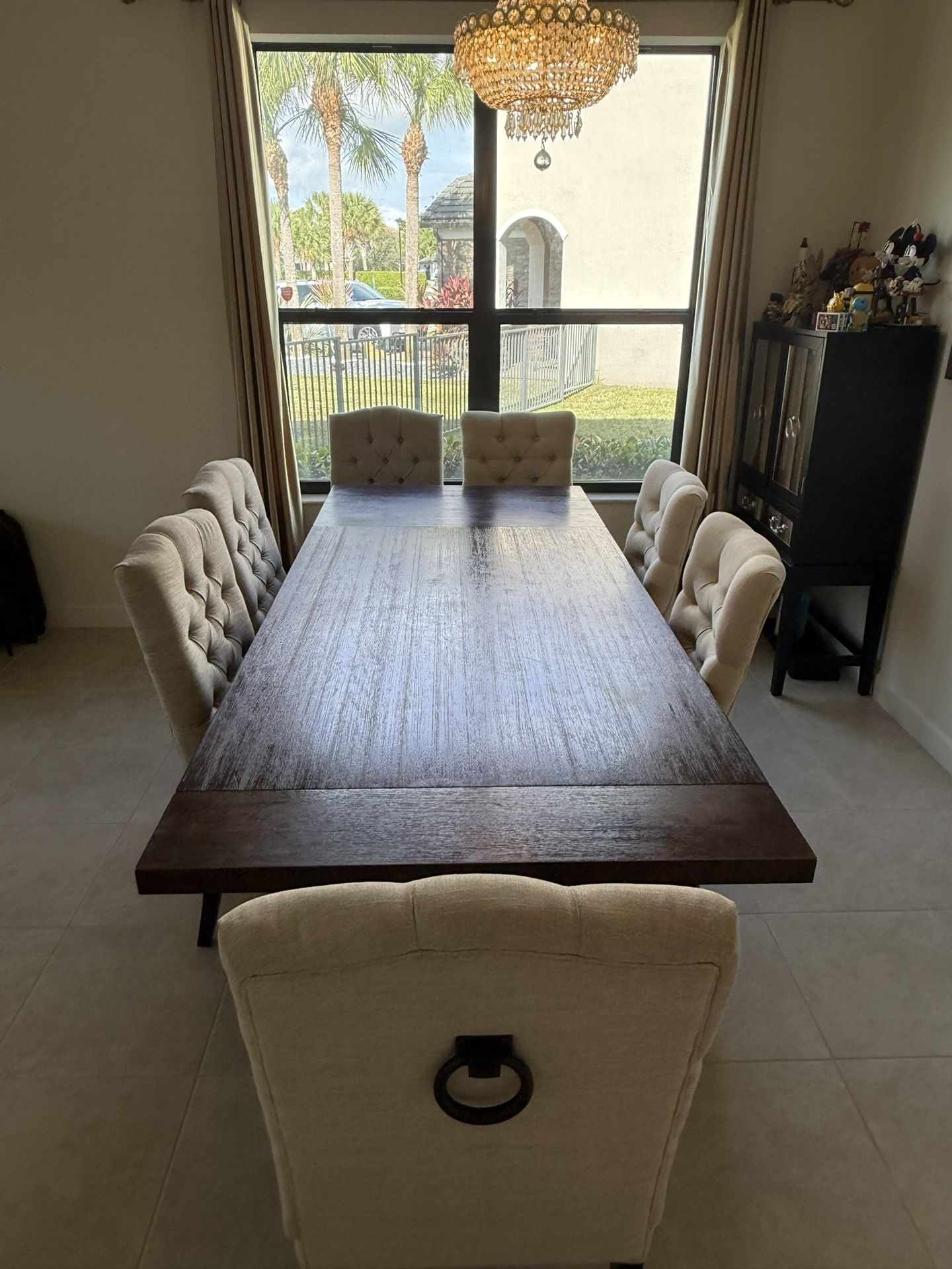 dining table and 8 dining chairs