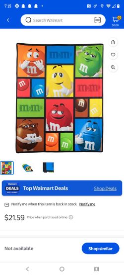 M&M Fleece Blanket with all M&M Characters 