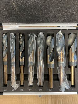 Large HSS Reduced-Shank Drill Bit Set – 8 Pieces – Like New