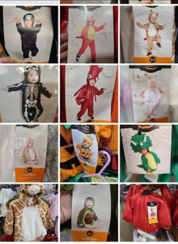Babies Halloween costumes sizes 0-6 months , 6-12
months, 12-18 months, 18- 24 months