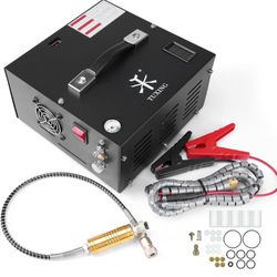 TUXING PCP Air Compressor | 4500 PSI/300 Bar | Dual Power Car 12V DC or Home 110V AC|Fan Cooling, Protable Air Compressor High Pressure HPA Pump