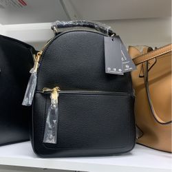 Black Leather Backpack