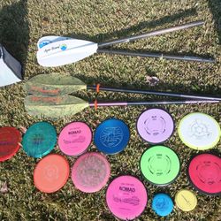 11 Frisbee Golf Discs With 2 Mini Marker Disks  & 2 Two Piece Water Paddles 
