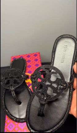 Tory Burch Miller Crystal Embellished Sandals