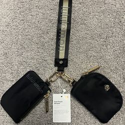 Lululemon Dual Pouch Wristlet Gold/Black