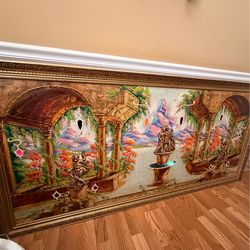 Large painting with built in lighting