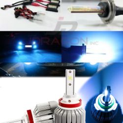 Led headlight bulbs kit - hid lights kit - any bulb h11 h13 9007 h4 9003 hb3 9006 Ford F-150 f250 Jeep Wrangler Cherokee any ride