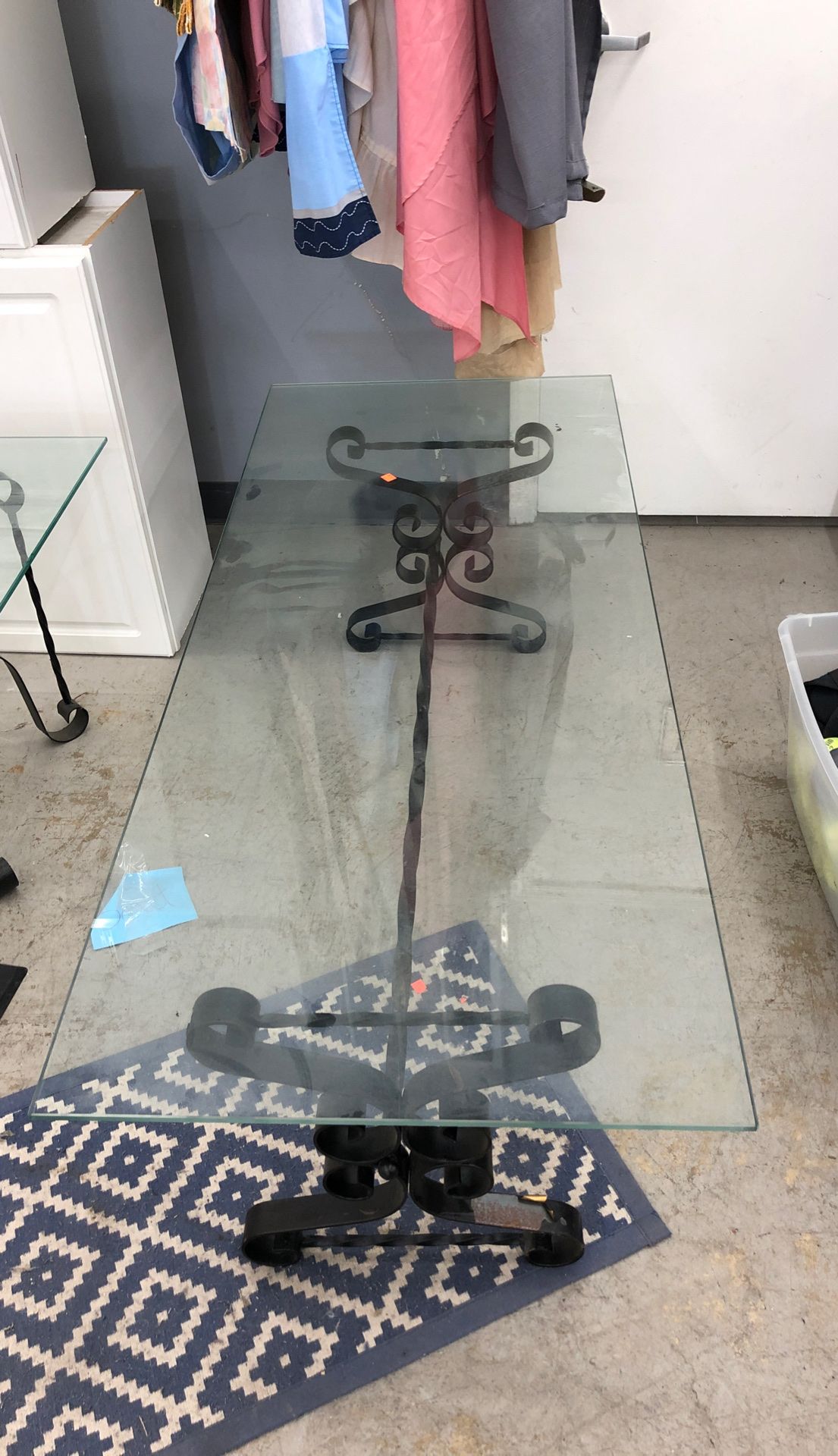 Wrought iron glass coffee table