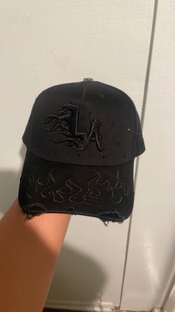 Black LA Hat diamond design