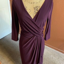 Chaps Purple Plum Dress; Size Medium 