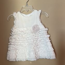 The Children’s Place White Ruffle Dress, 3-6 Months 