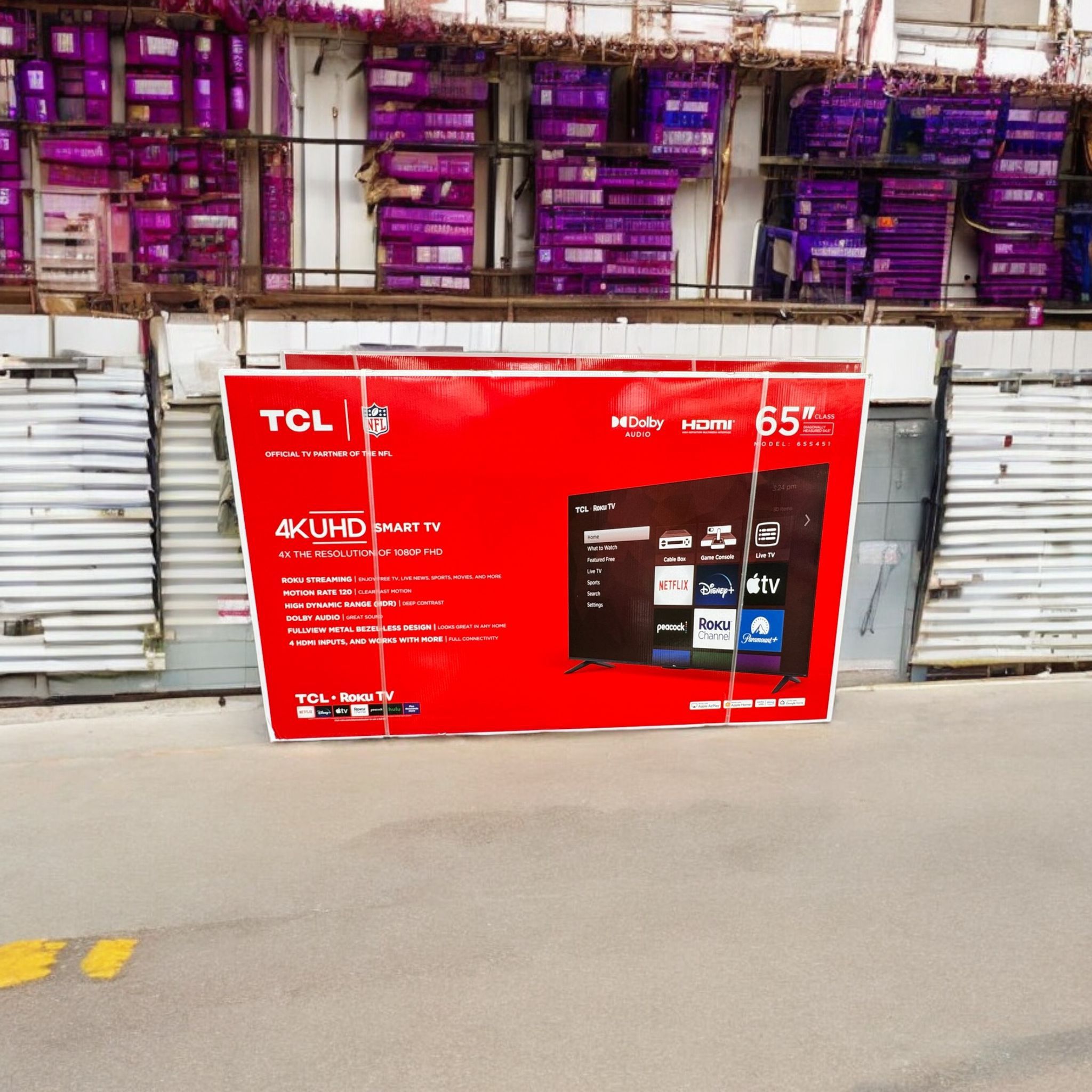 HD191 65” TcL 4k Roku smart led Uhd tv