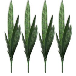  30" Faux Agave, Snake Plant, Fake Sansevieria, Artificial Silk Plant for Home Garden Office Store Decoration 4 Pcs (Green)