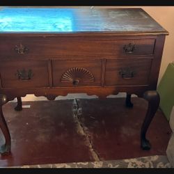 Antique Table W/Drawers 