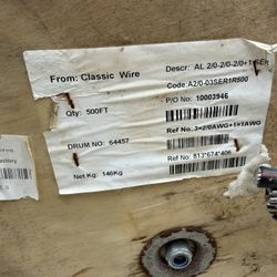 2/0 Stranded Black Copper THHN Wire Approx 250ft