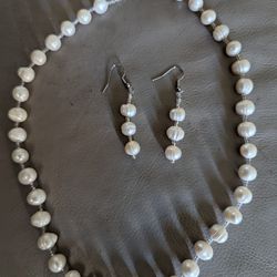 original sea pearls necklace and earrings$400