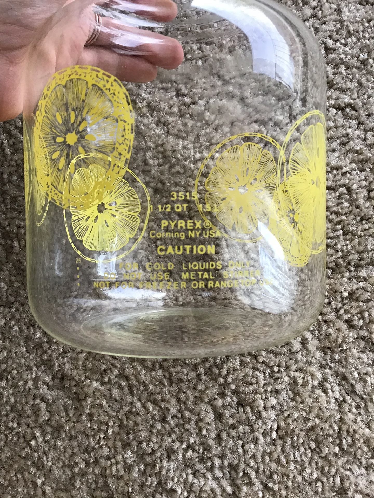 Pyrex lemon pitcher