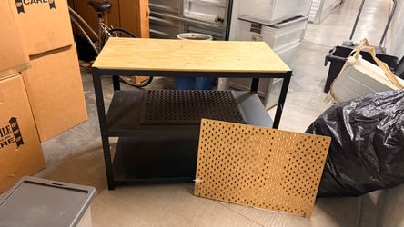 Work bench and peg board