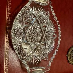 LOVELY ANTIQUE AMERICAN BRILLIANT CUT GLASS CANDY DISH