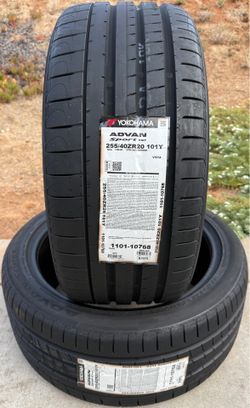 TWO BRAND NEW 255/40ZR20 Yokohama ADVAN Sport V107 Tires 255-40-20 255 40 20 Like Michelin Pilot 4S!