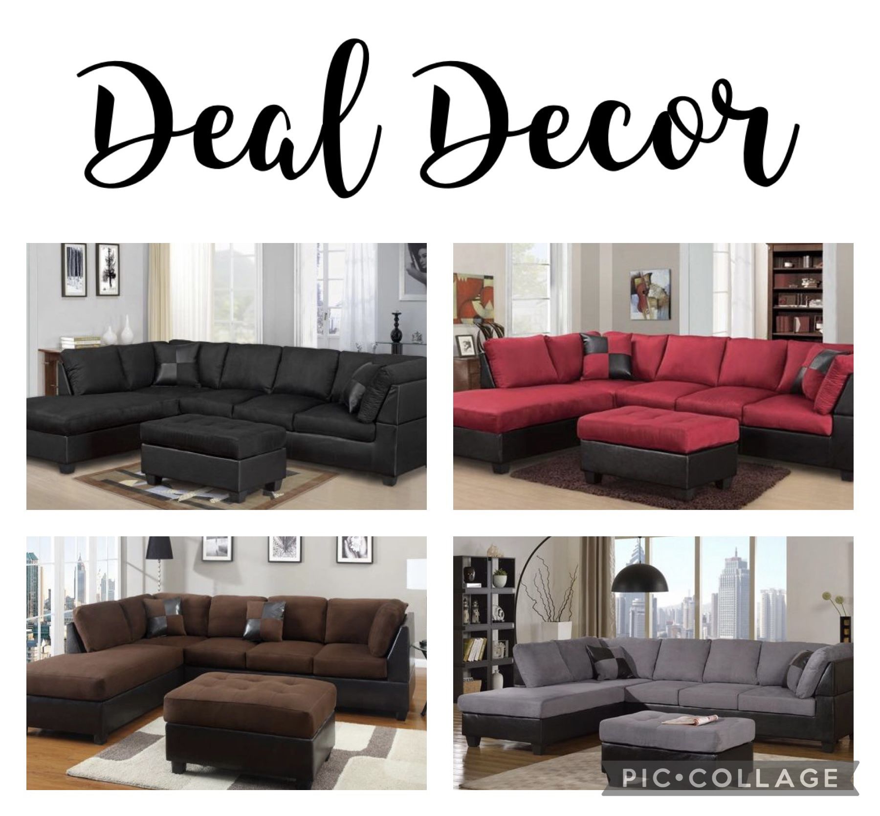 New Microfiber Sectional L-shape Sectional Sofa Couch (red, black, tan, chocolate, gray)