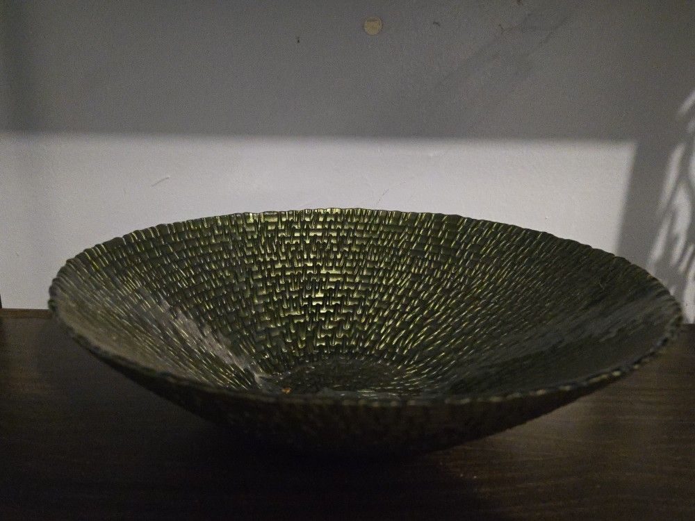 Vtg Anchor Hocking Green serving bow