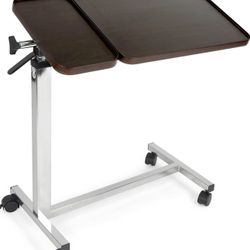 Vaunn Tilt Top Overbed Table, 1 Count (Pack of 1), Brown Matte