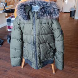 Michael Kors Olive Fur Hood Ski Jacket