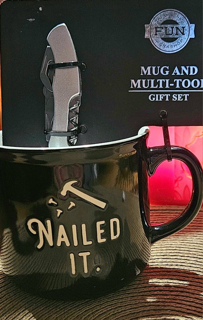 Mug set NAILED IT comes w/multi tool