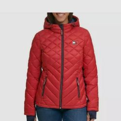  Tommy Hilfiger Ladies' Packable Jacket, Red, size Large