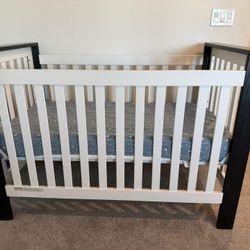 Modern Baby Crib (White & Espresso Finish) – $275