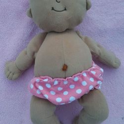 Manhattan Toys Baby Stella Plush Doll Toy African American brown with diaper