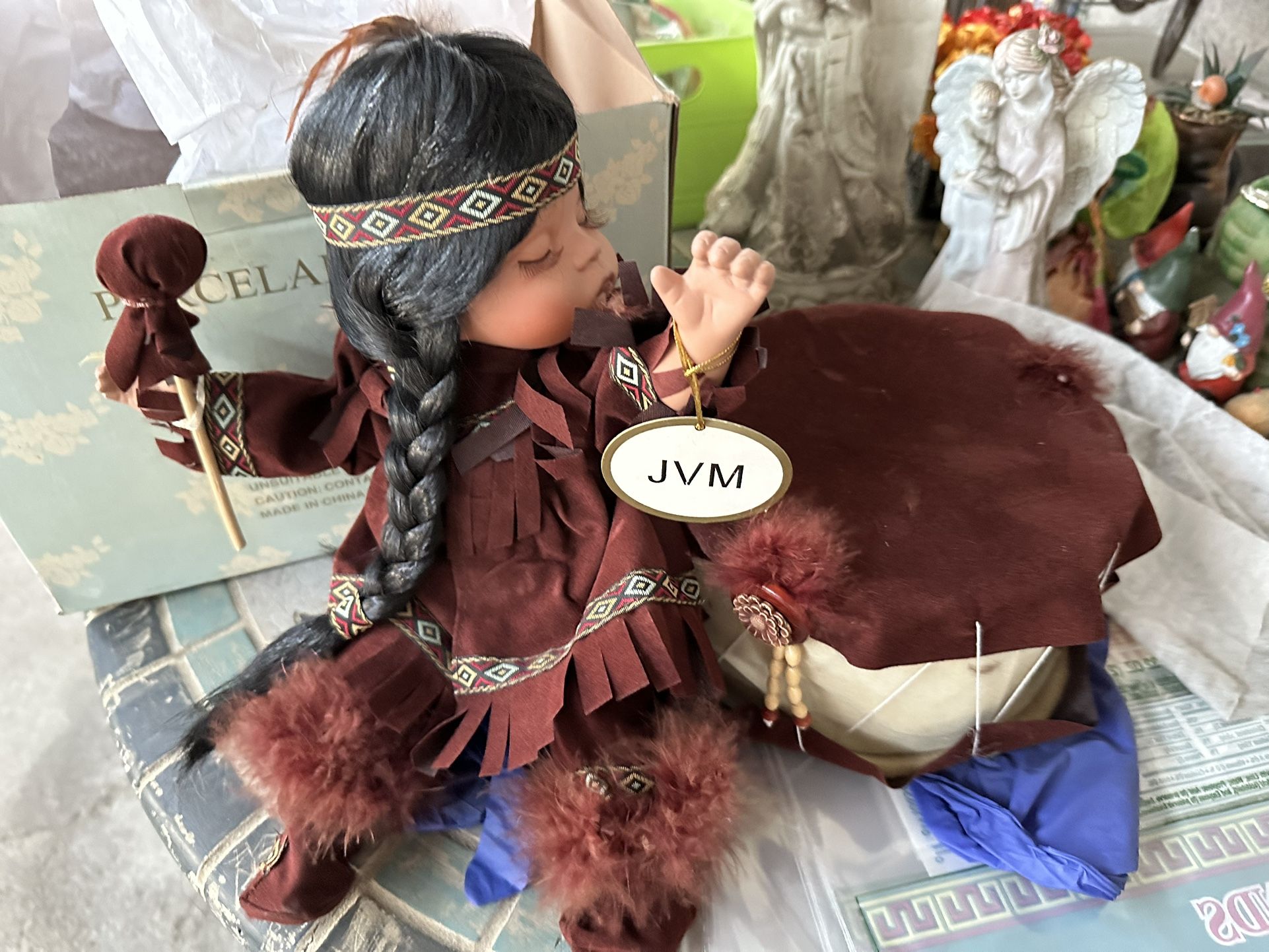 Collectible Native American Indian Porcelain Doll 