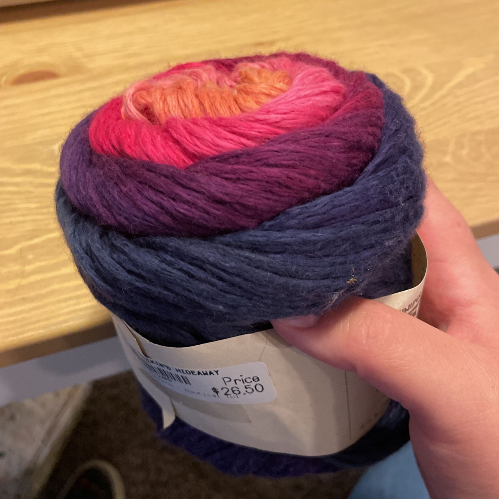 Blue/purple/pink Ombré Cotton And Nylon Yarn 