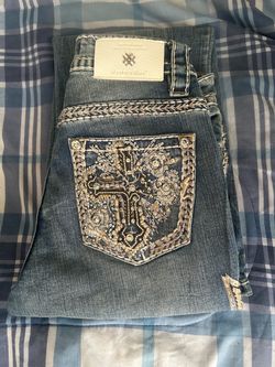 Western Blue Embellished Denim Jeans