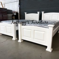 White Twin Bed With Mattress 
