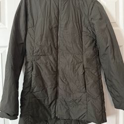 WOMENS MEDIUM NORTH FACE JACKET COAT WITH HOOD  GREEN